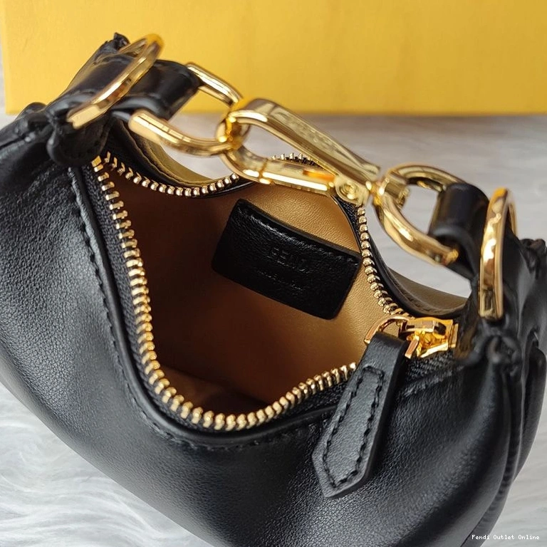 Affordable In Calf Leather Nano Black Bag Fendi Hobo Fendigraphy 0824